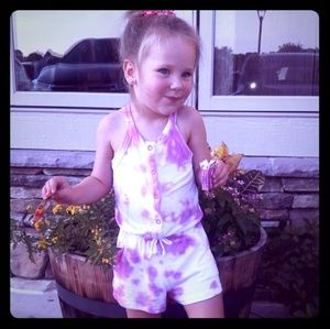 Design History pink tye dye romper
